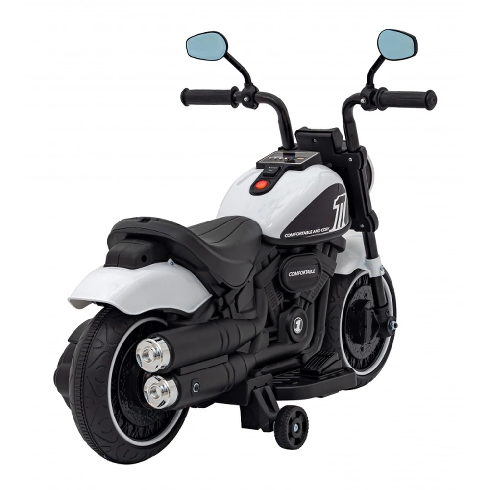 Motocicleta electrica CHOPPER FASTER AHL008, roti si scaun din plastic, 78x30x55 cm, putere 20W - Alb [4]