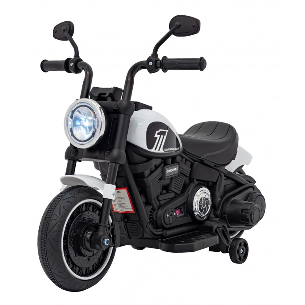 Motocicleta electrica CHOPPER FASTER AHL008, roti si scaun din plastic, 78x30x55 cm, putere 20W - Alb [2]