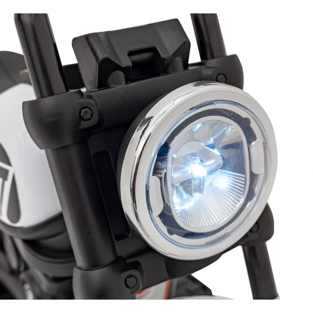 Motocicleta electrica CHOPPER FASTER AHL008, roti si scaun din plastic, 78x30x55 cm, putere 20W - Alb [15]