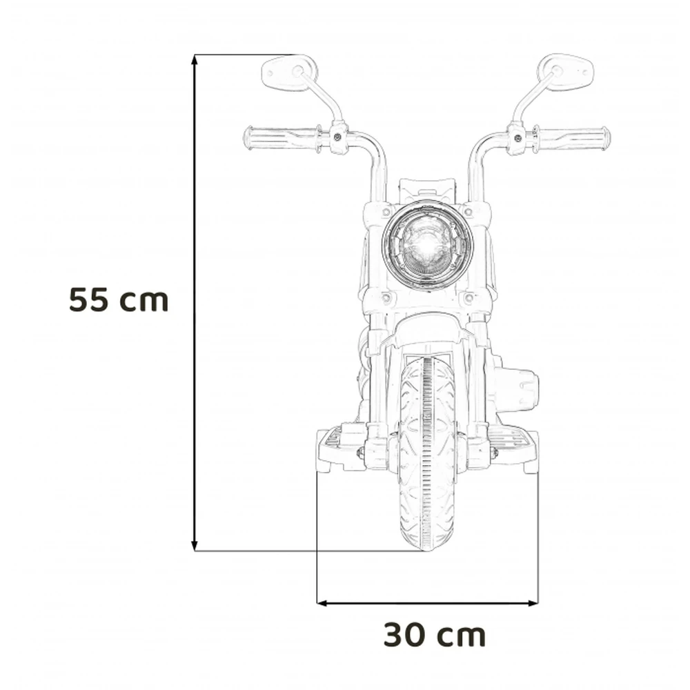 Motocicleta electrica CHOPPER FASTER AHL008, roti si scaun din plastic, 78x30x55 cm, putere 20W - Alb [13]