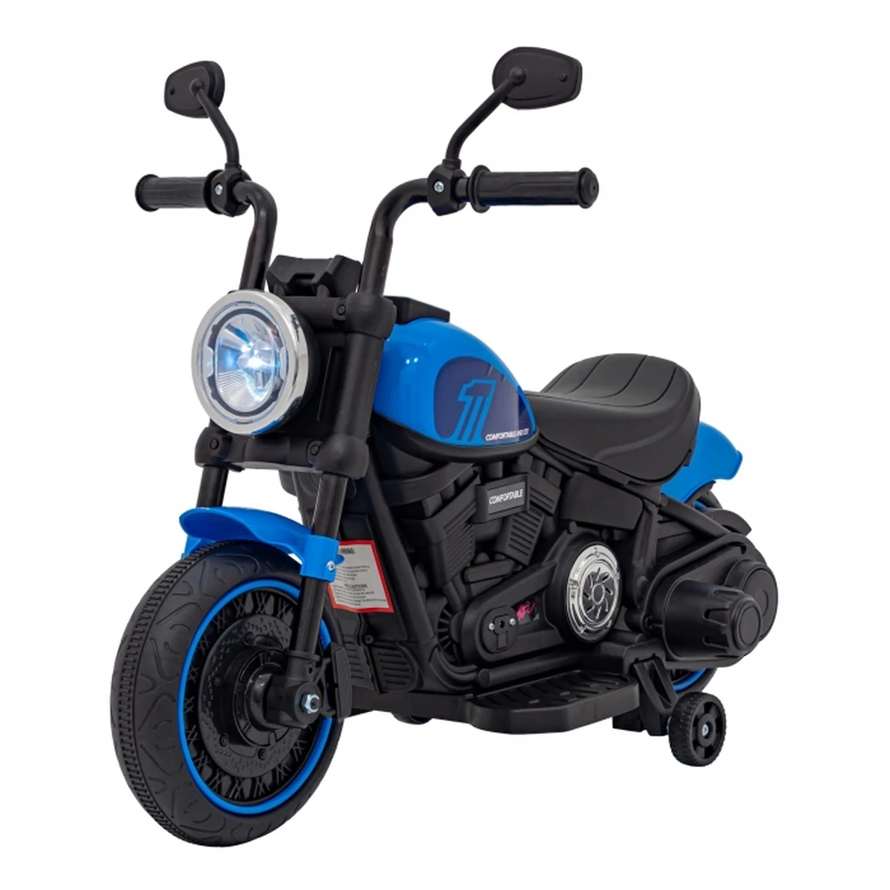 Motocicleta electrica CHOPPER FASTER AHL008, roti si scaun din plastic, 78x30x55 cm, putere 20W - Albastru [1]