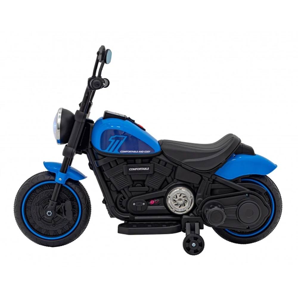Motocicleta electrica CHOPPER FASTER AHL008, roti si scaun din plastic, 78x30x55 cm, putere 20W - Albastru [4]