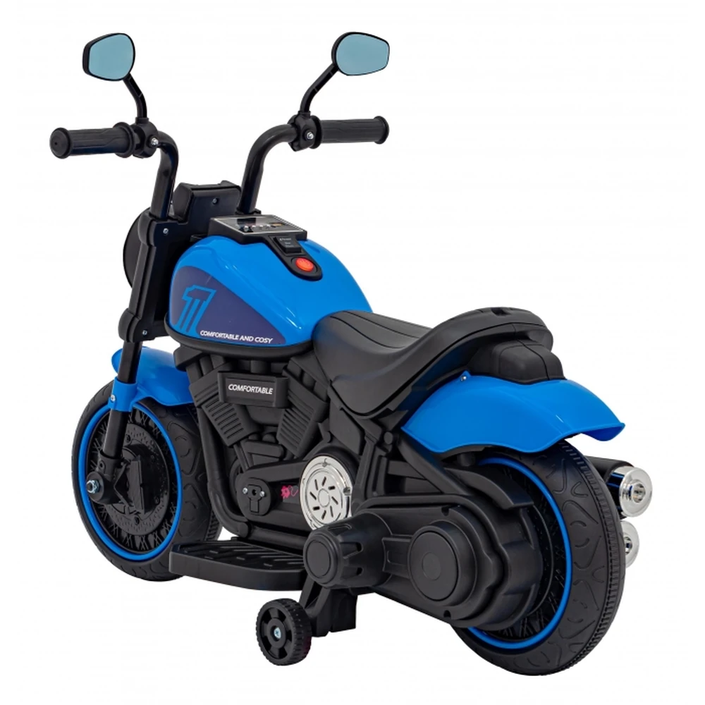 Motocicleta electrica CHOPPER FASTER AHL008, roti si scaun din plastic, 78x30x55 cm, putere 20W - Albastru [3]