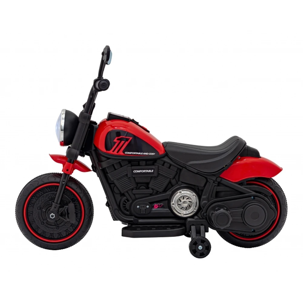 Motocicleta electrica CHOPPER FASTER AHL008, roti si scaun din plastic, 78x30x55 cm, putere 20W - Rosu [4]