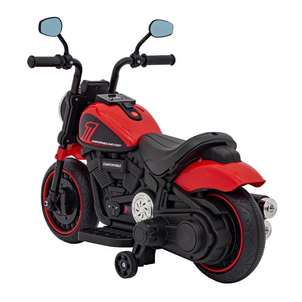 Motocicleta electrica CHOPPER FASTER AHL008, roti si scaun din plastic, 78x30x55 cm, putere 20W - Rosu [2]