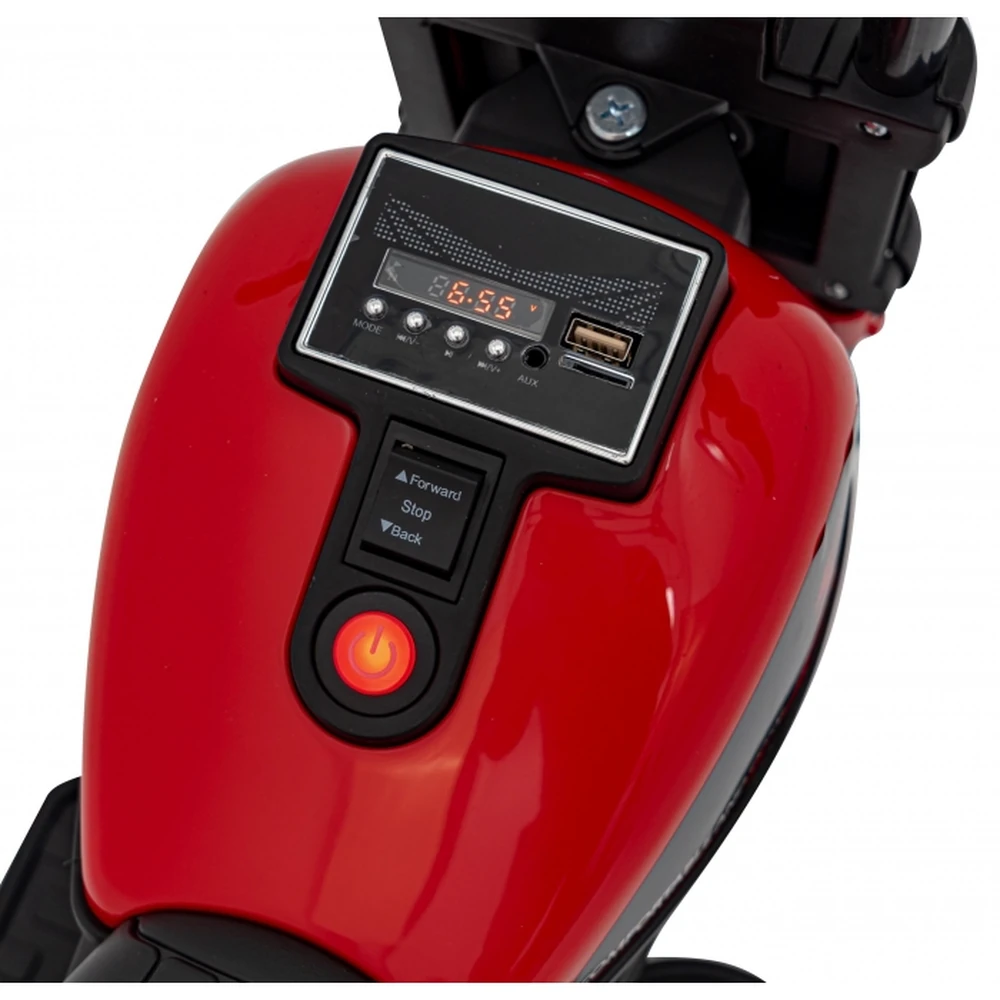 Motocicleta electrica CHOPPER FASTER AHL008, roti si scaun din plastic, 78x30x55 cm, putere 20W - Rosu [17]