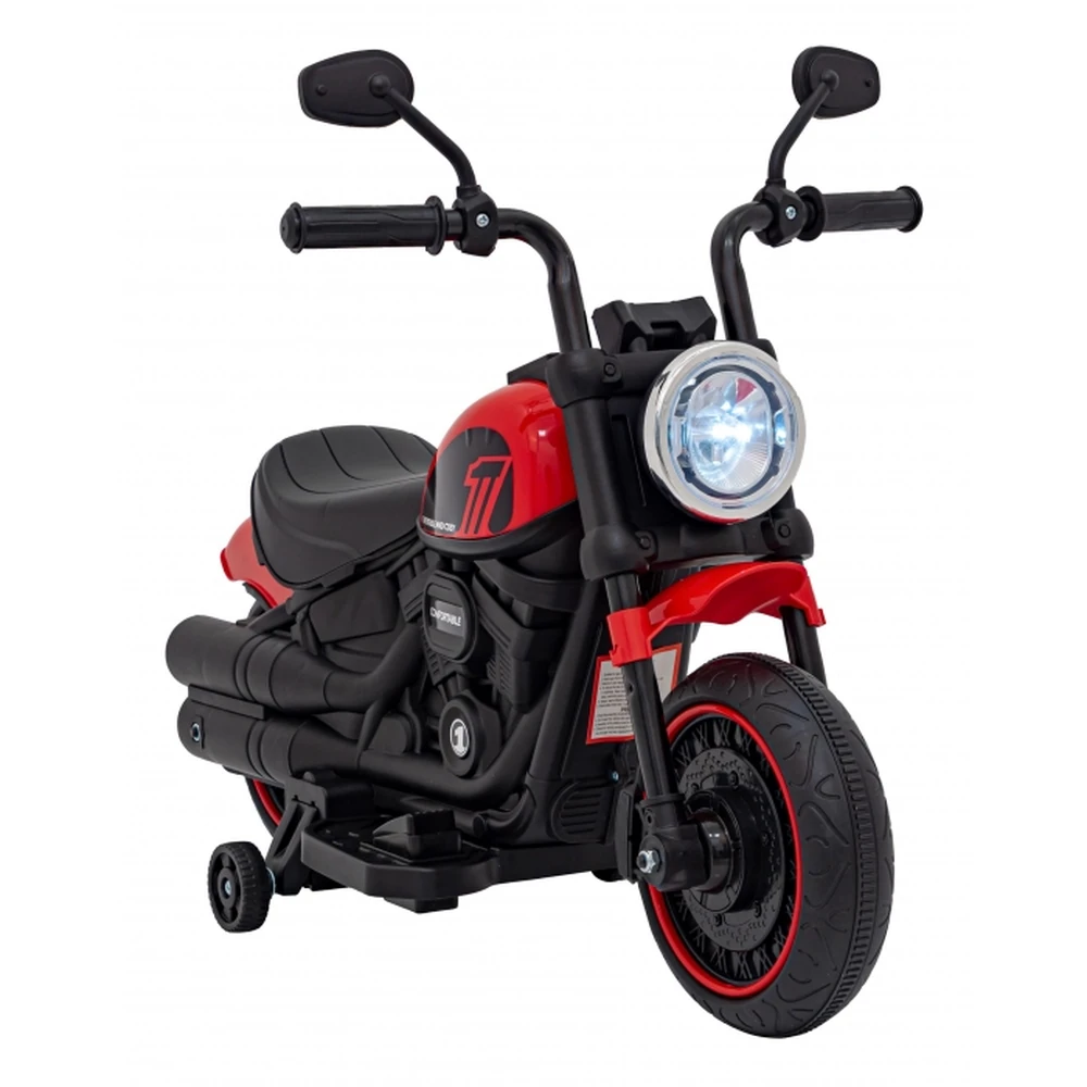 Motocicleta electrica CHOPPER FASTER AHL008, roti si scaun din plastic, 78x30x55 cm, putere 20W - Rosu [1]