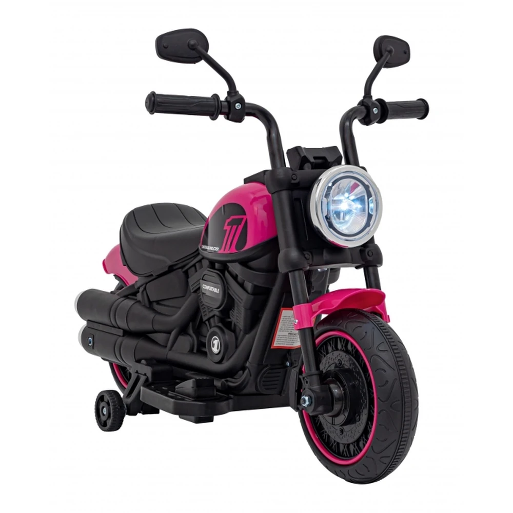 Motocicleta electrica CHOPPER FASTER AHL008, roti si scaun din plastic, 78x30x55 cm, putere 20W - Roz [1]