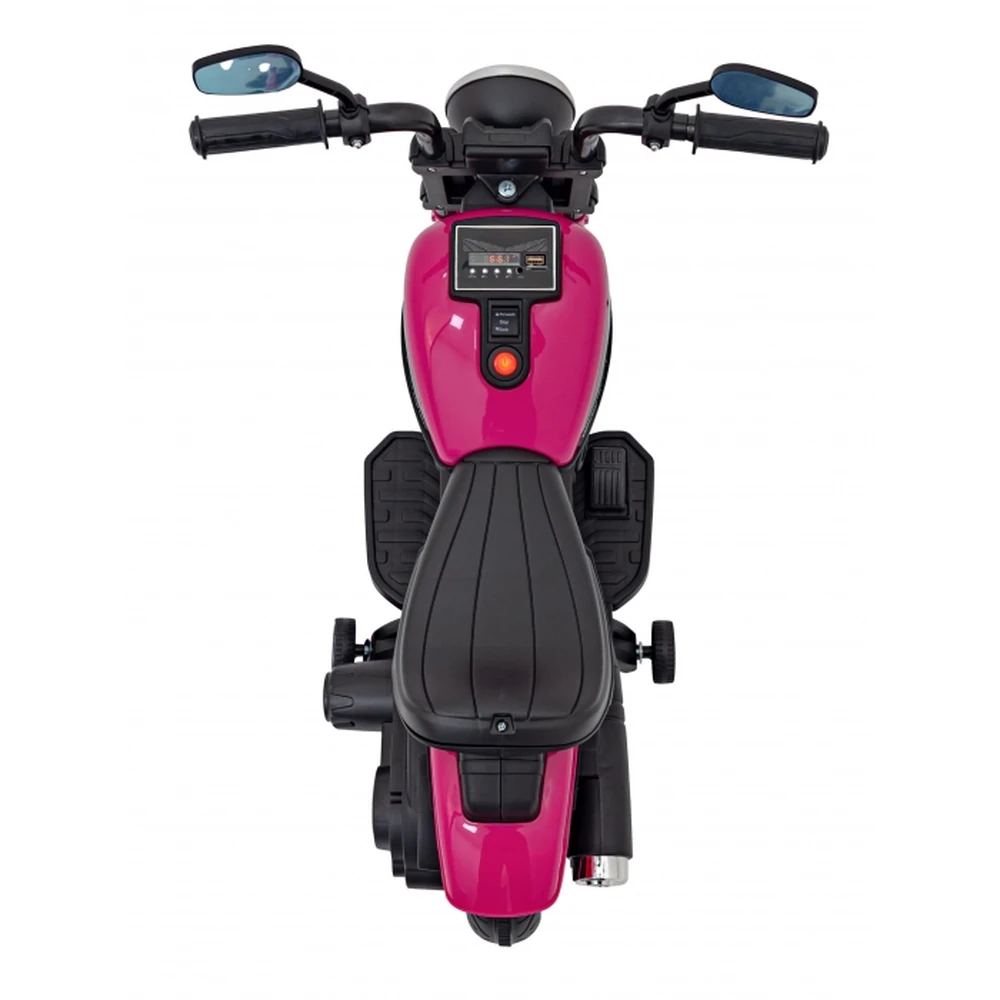 Motocicleta electrica CHOPPER FASTER AHL008, roti si scaun din plastic, 78x30x55 cm, putere 20W - Roz [14]