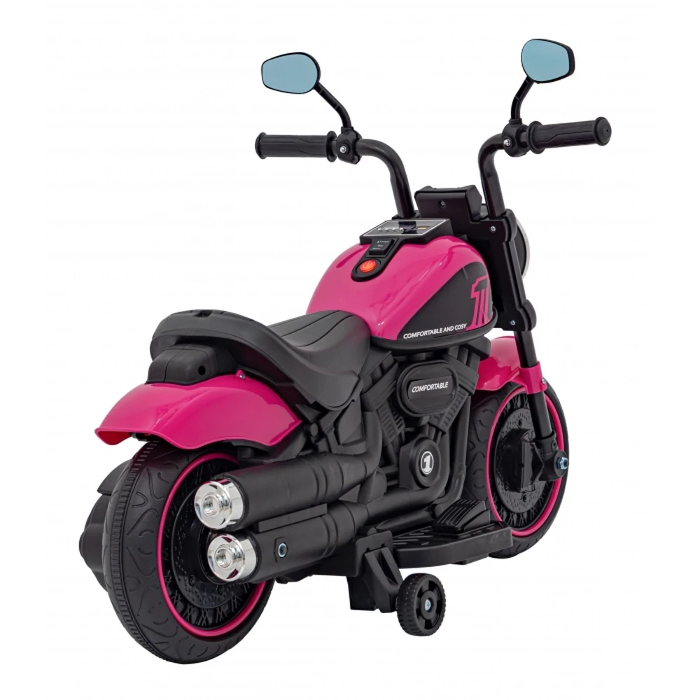 Motocicleta electrica CHOPPER FASTER AHL008, roti si scaun din plastic, 78x30x55 cm, putere 20W - Roz [5]