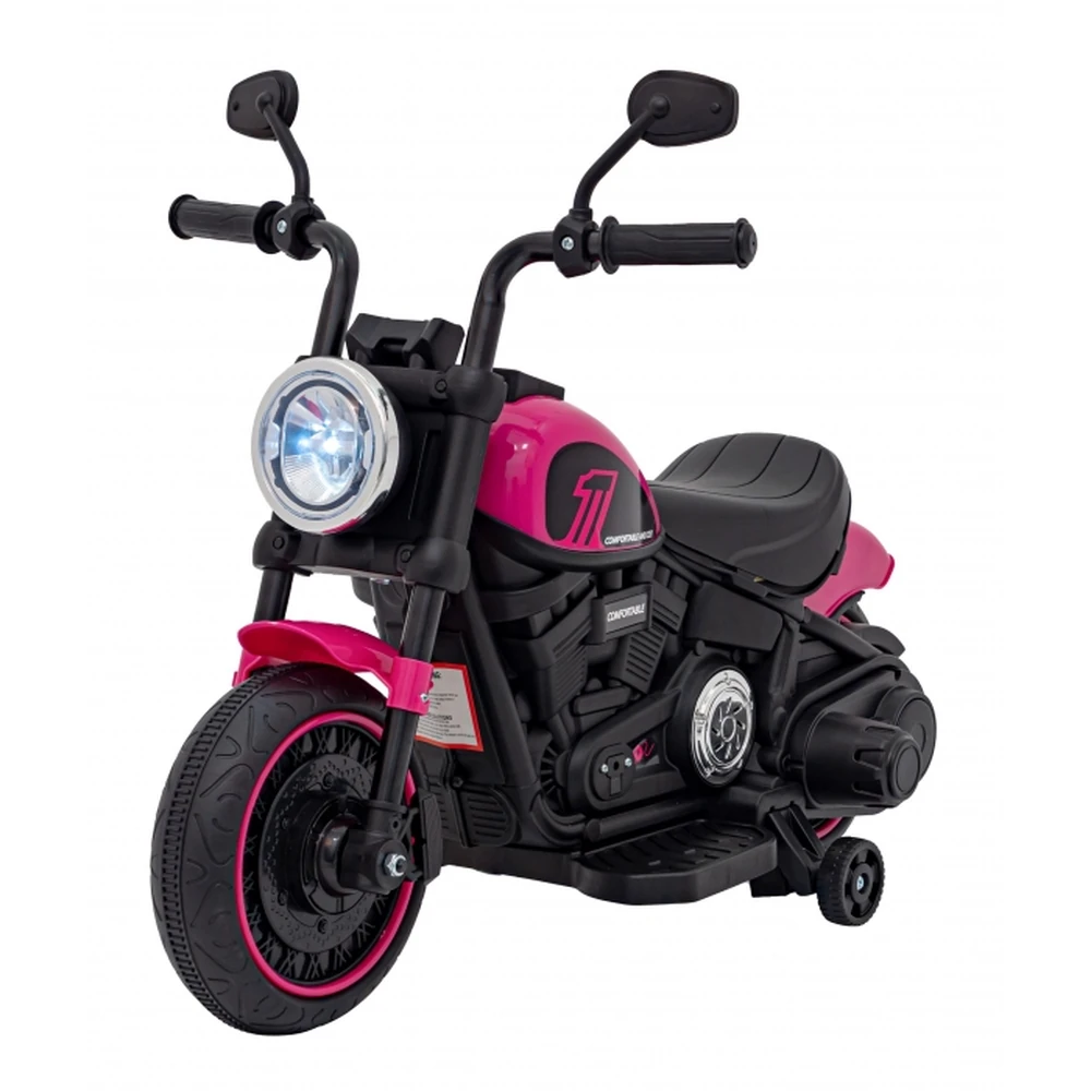 Motocicleta electrica CHOPPER FASTER AHL008, roti si scaun din plastic, 78x30x55 cm, putere 20W - Roz [3]