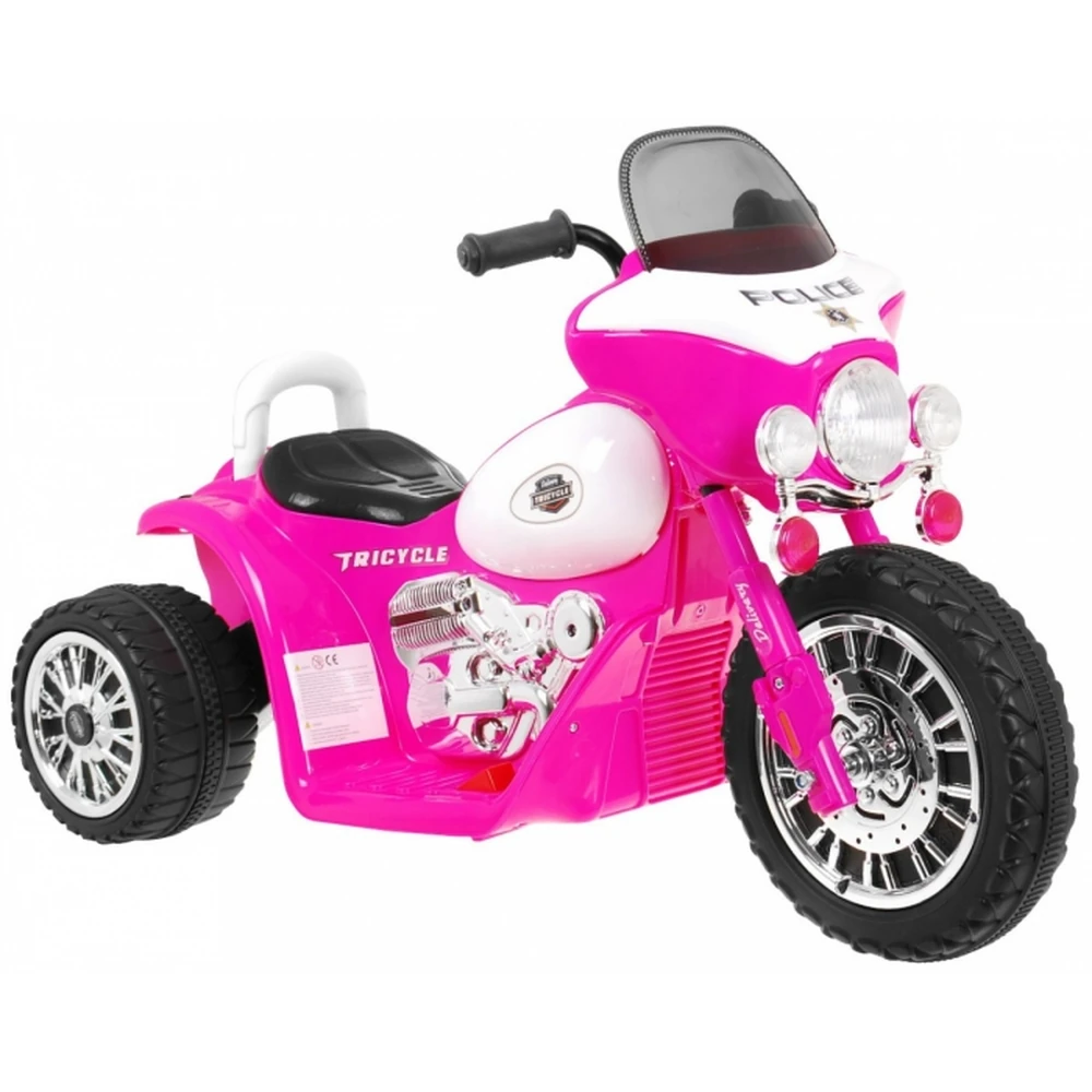 Motocicleta electrica CHOPPER JT568, roti si scaun din plastic, 79x46x54 cm, putere 20W - Roz [3]