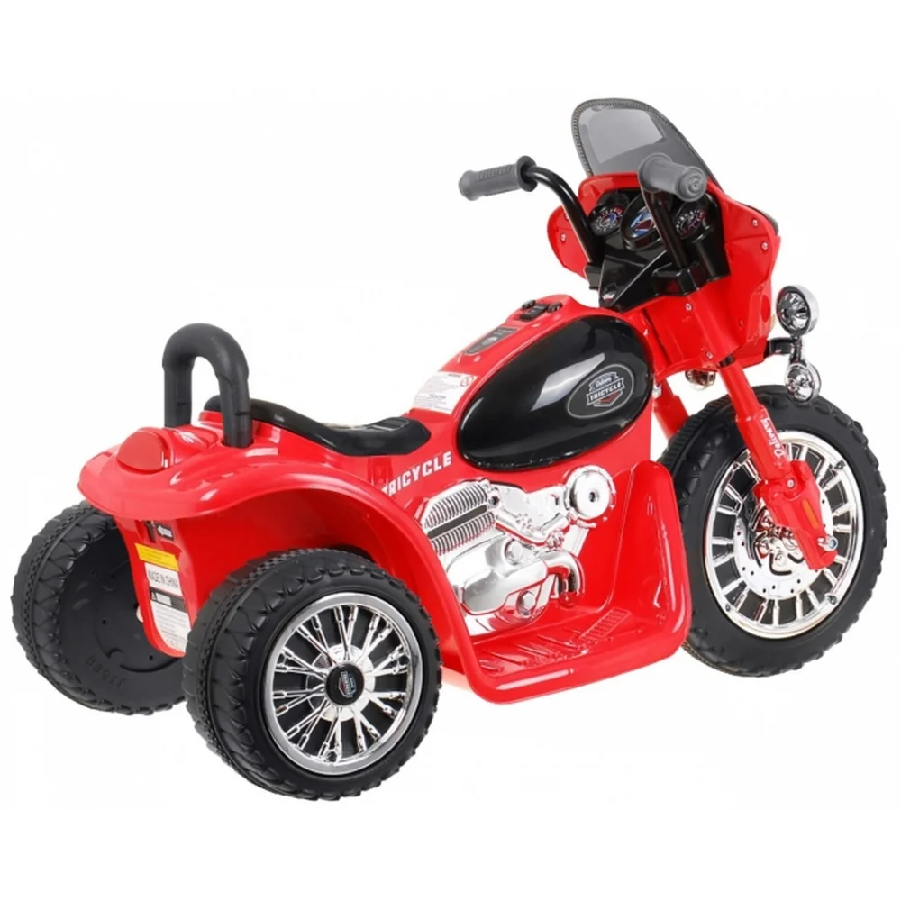 Motocicleta electrica CHOPPER JT568, roti si scaun din plastic, 79x46x54, putere 20W - Rosu [4]