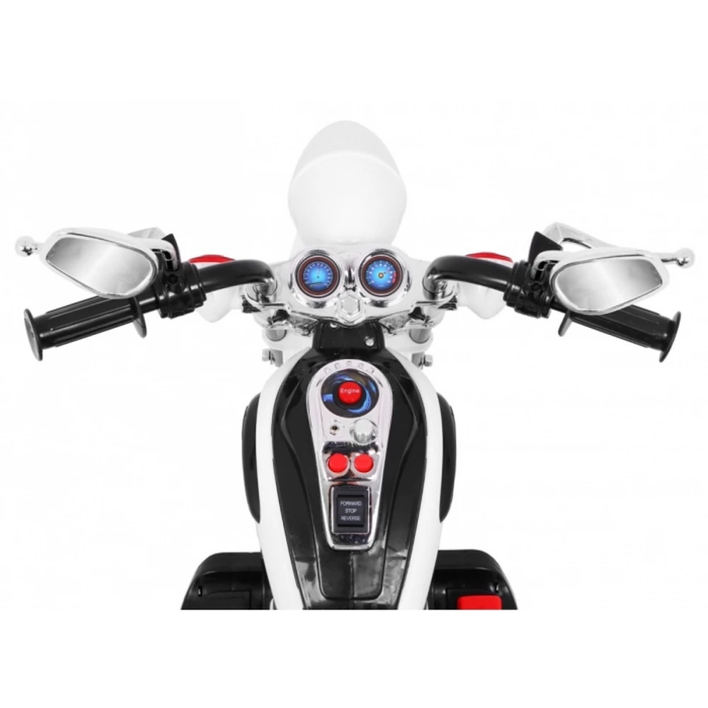 Motocicleta electrica CHOPPER NightBike TR1501, roti si scaun din plastic, 92x34x63 cm, putere 6V - Alb [9]