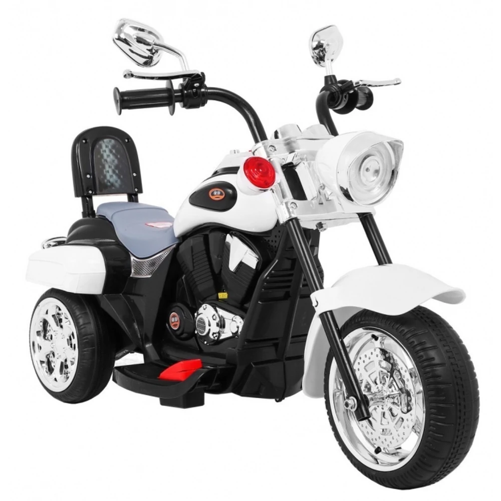 Motocicleta electrica CHOPPER NightBike TR1501, roti si scaun din plastic, 92x34x63 cm, putere 6V - Alb [2]