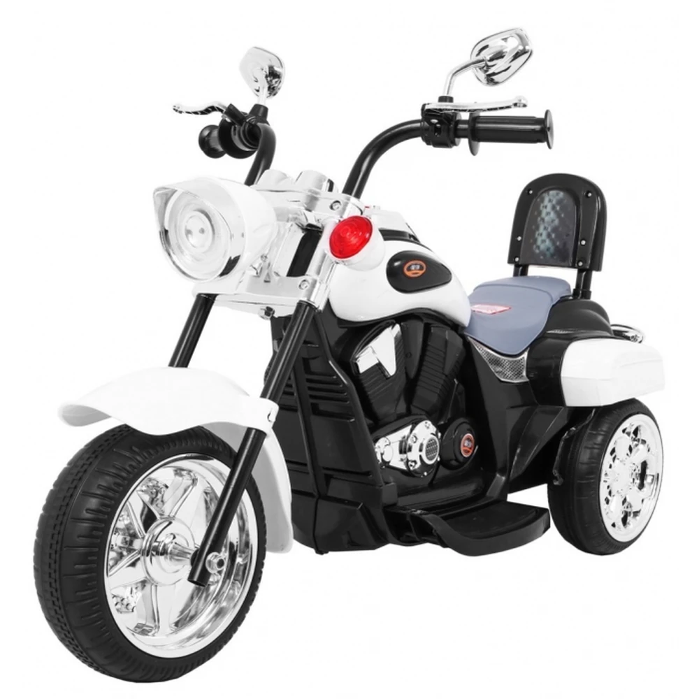 Motocicleta electrica CHOPPER NightBike TR1501, roti si scaun din plastic, 92x34x63 cm, putere 6V - Alb [1]