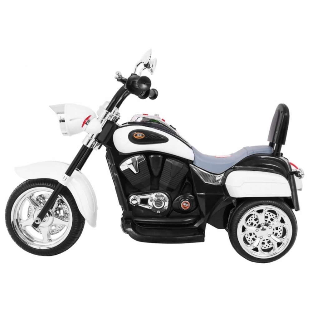 Motocicleta electrica CHOPPER NightBike TR1501, roti si scaun din plastic, 92x34x63 cm, putere 6V - Alb [5]