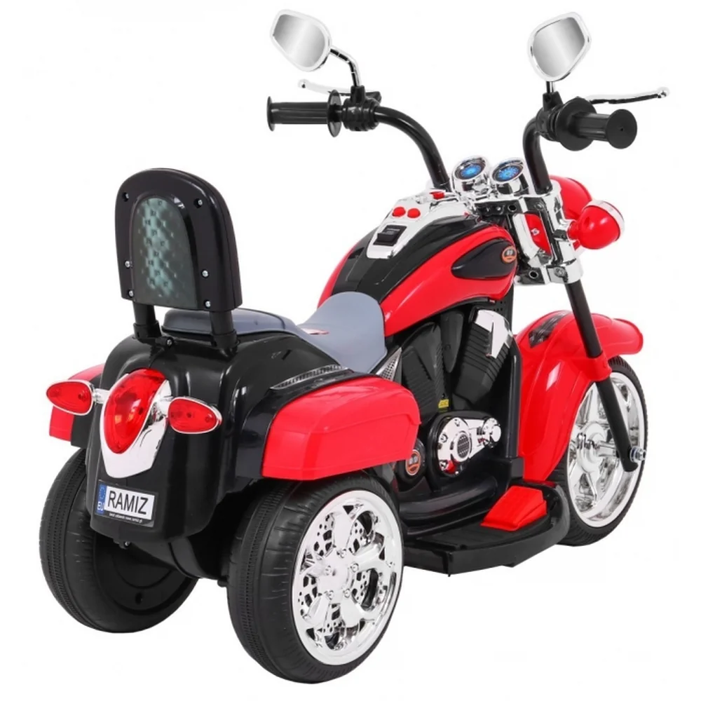 Motocicleta electrica CHOPPER NightBike TR1501, roti si scaun din plastic, 92x34x63 cm, putere 6V - Rosu [9]