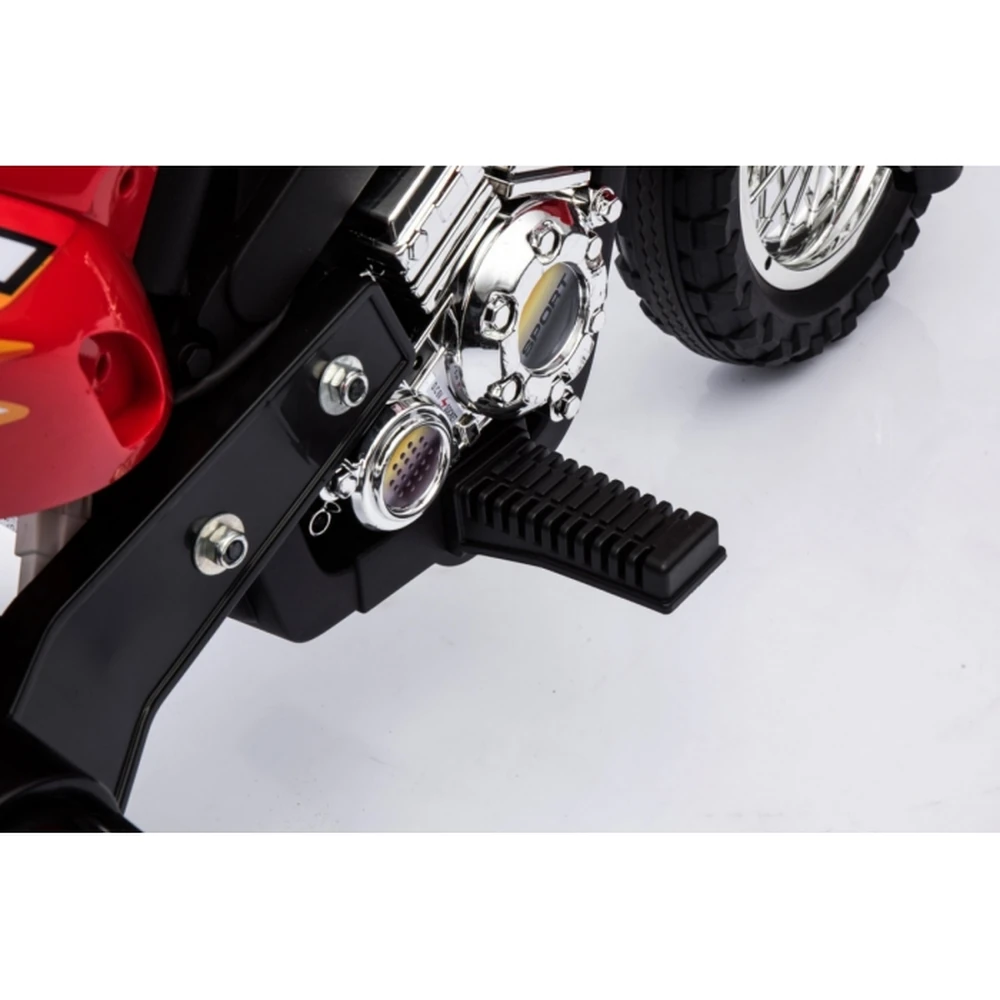 Motocicleta electrica CROSS BDM0912, roti si scaun din plastic + 2 roti ajutatoare, 105x50x72 cm, putere 6V - Rosu [19]
