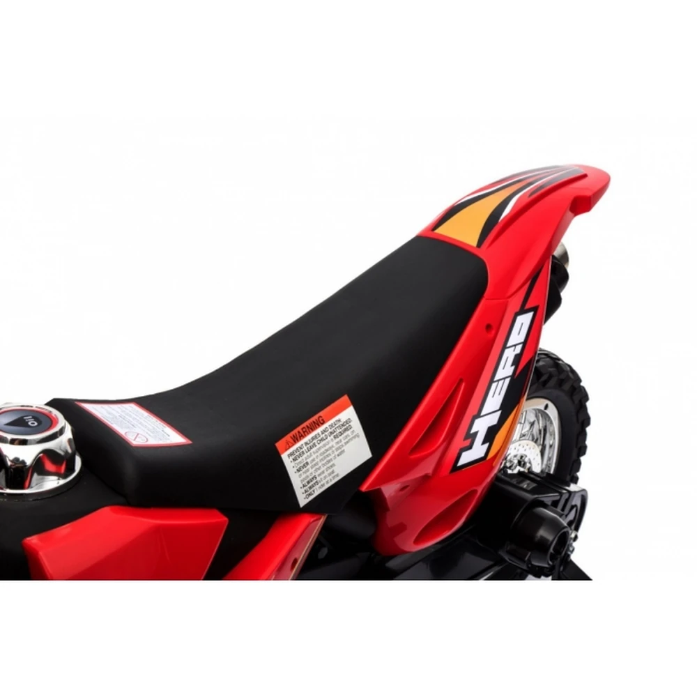 Motocicleta electrica CROSS BDM0912, roti si scaun din plastic + 2 roti ajutatoare, 105x50x72 cm, putere 6V - Rosu [12]