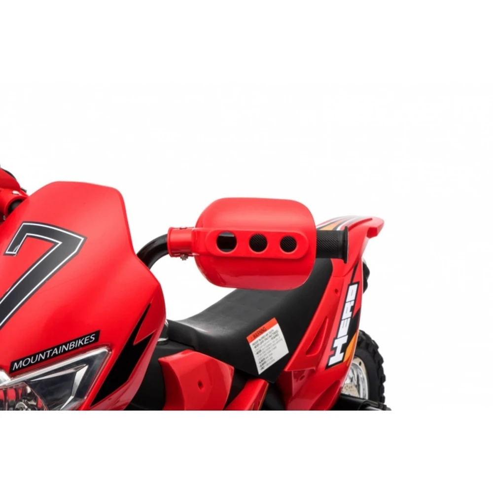 Motocicleta electrica CROSS BDM0912, roti si scaun din plastic + 2 roti ajutatoare, 105x50x72 cm, putere 6V - Rosu [11]