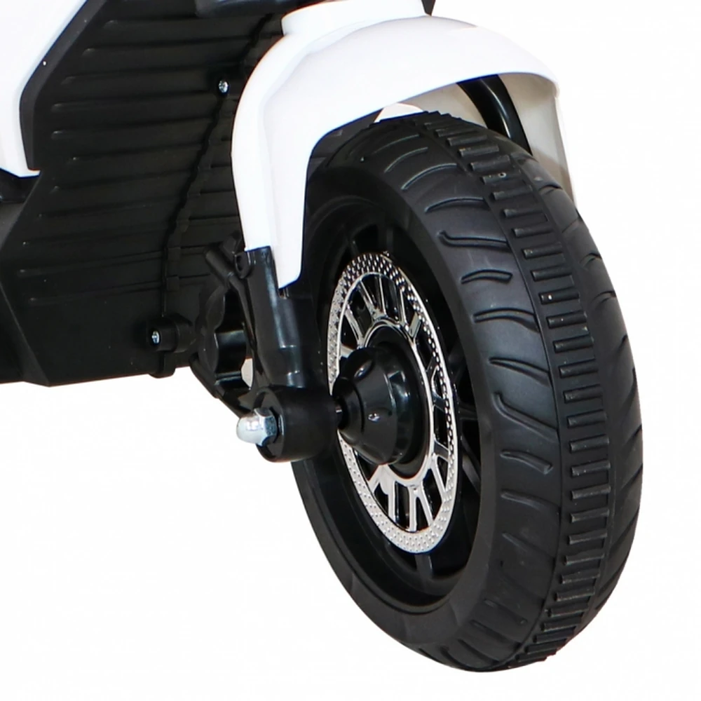 Motocicleta electrica Fast Tourist, roti din plastic, scaun tapitat, 83x35x63 cm, putere 18W - Alb [8]