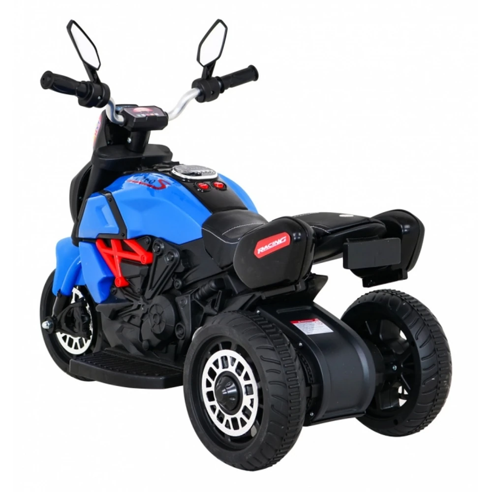 Motocicleta electrica Fast Tourist, roti din plastic, scaun tapitat, 83x35x63 cm, putere 18W - Albastru [8]