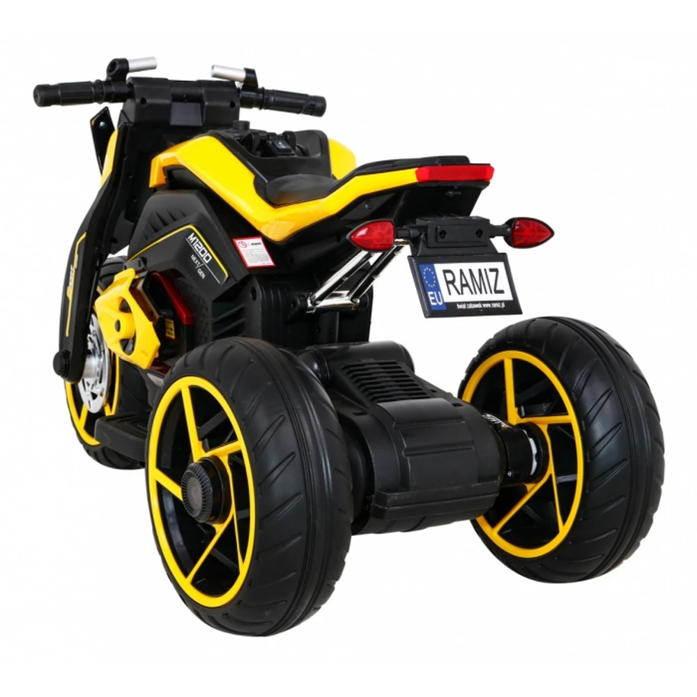 Motocicleta electrica FUTURE LL8001-A, roti EVA, scaun din plastic, 109x54x68 cm, putere 50W - Galben [4]