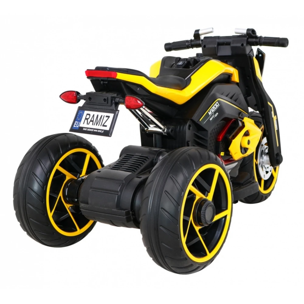 Motocicleta electrica FUTURE LL8001-A, roti EVA, scaun din plastic, 109x54x68 cm, putere 50W - Galben [3]