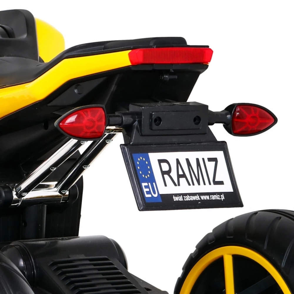 Motocicleta electrica FUTURE LL8001-A, roti EVA, scaun din plastic, 109x54x68 cm, putere 50W - Galben [9]