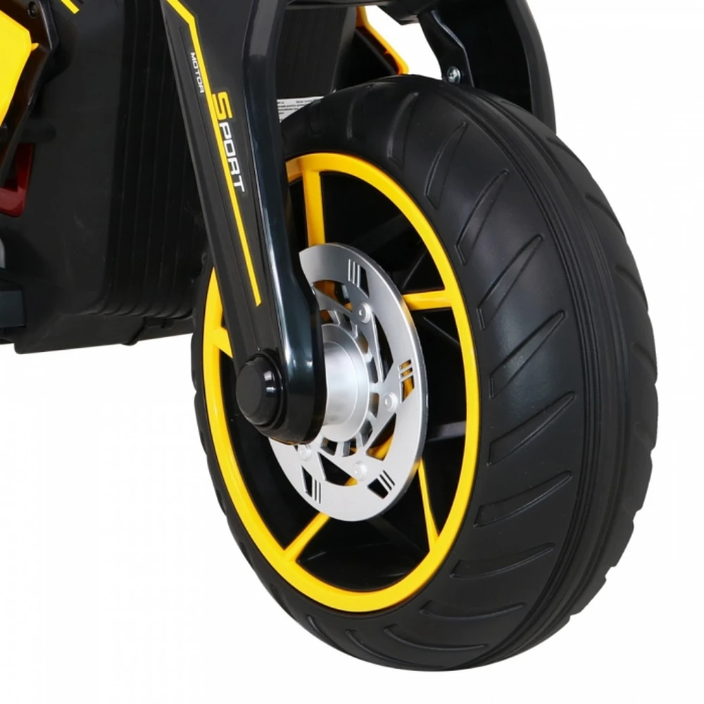 Motocicleta electrica FUTURE LL8001-A, roti EVA, scaun din plastic, 109x54x68 cm, putere 50W - Galben [10]