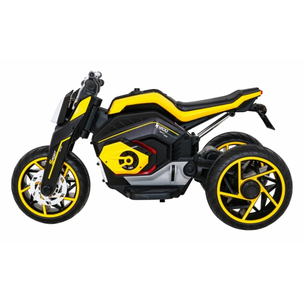 Motocicleta electrica FUTURE LL8001-A, roti EVA, scaun din plastic, 109x54x68 cm, putere 50W - Galben [7]