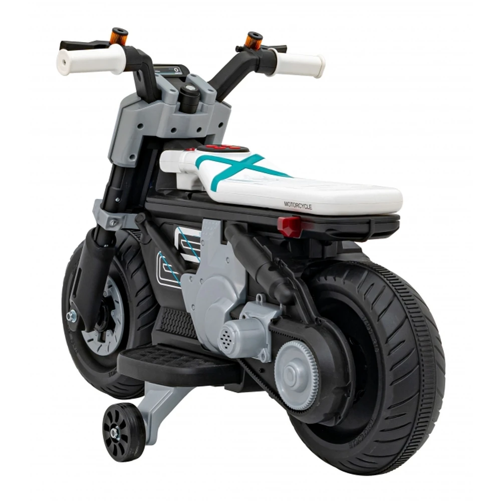 Motocicleta electrica Future QLS-805, roti din plastic + 2 roti ajutatoare, 88x46x56 cm, putere 25W - Alb [3]