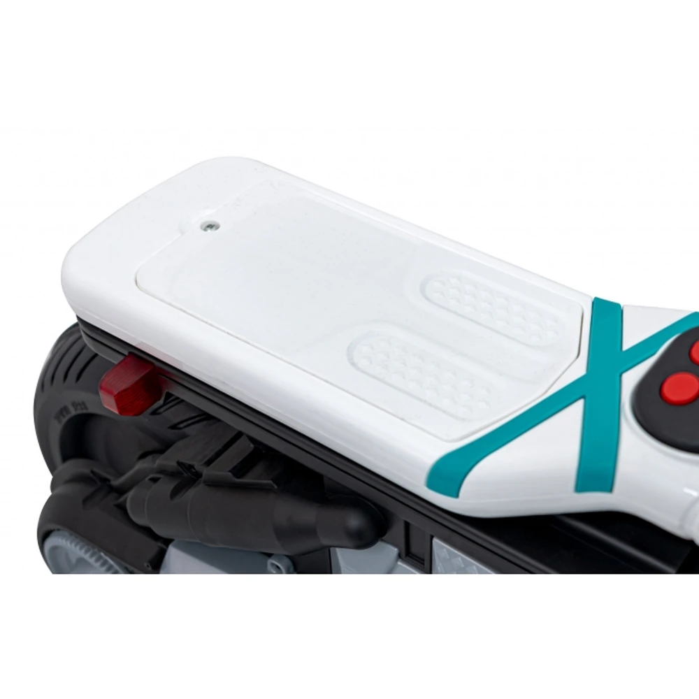 Motocicleta electrica Future QLS-805, roti din plastic + 2 roti ajutatoare, 88x46x56 cm, putere 25W - Alb [14]