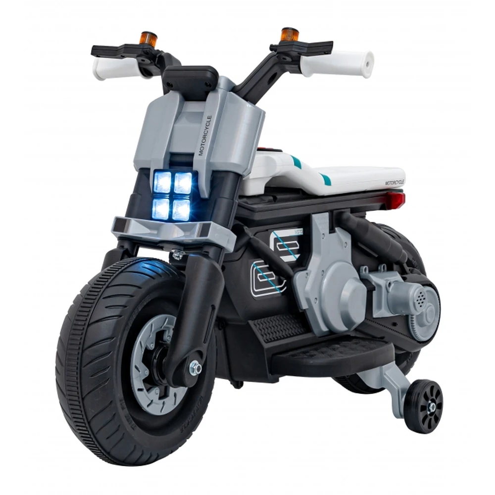 Motocicleta electrica Future QLS-805, roti din plastic + 2 roti ajutatoare, 88x46x56 cm, putere 25W - Alb [2]