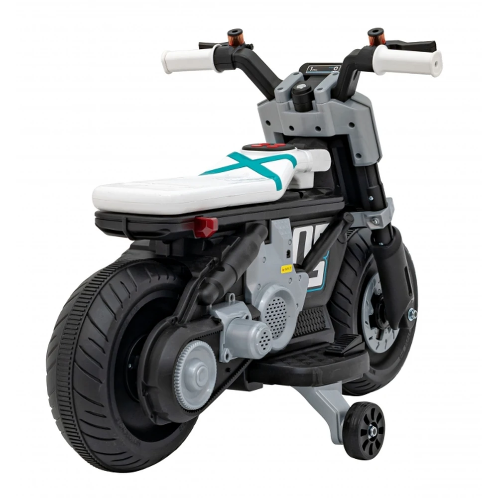 Motocicleta electrica Future QLS-805, roti din plastic + 2 roti ajutatoare, 88x46x56 cm, putere 25W - Alb [6]