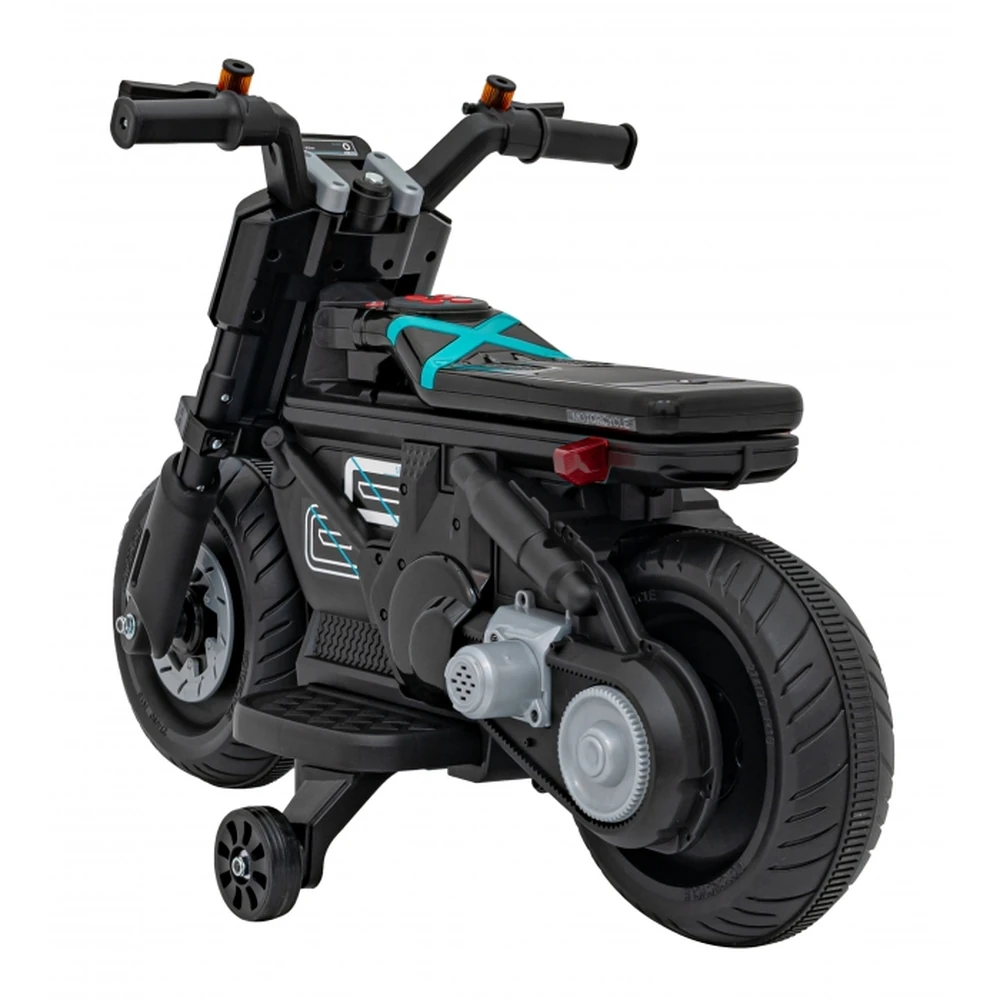 Motocicleta electrica Future QLS-805, roti din plastic + 2 roti ajutatoare, 88x46x56 cm, putere 25W - Negru [9]