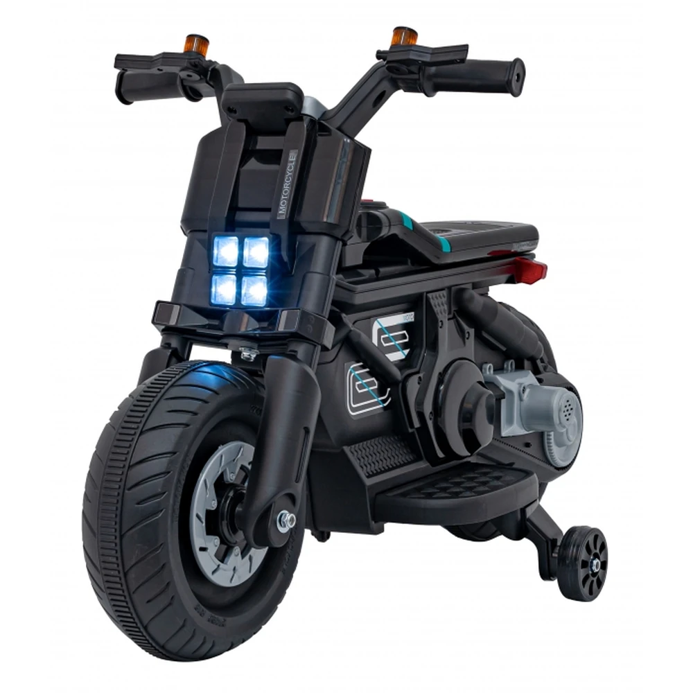 Motocicleta electrica Future QLS-805, roti din plastic + 2 roti ajutatoare, 88x46x56 cm, putere 25W - Negru [3]