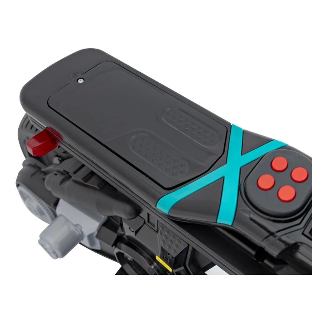 Motocicleta electrica Future QLS-805, roti din plastic + 2 roti ajutatoare, 88x46x56 cm, putere 25W - Negru [13]