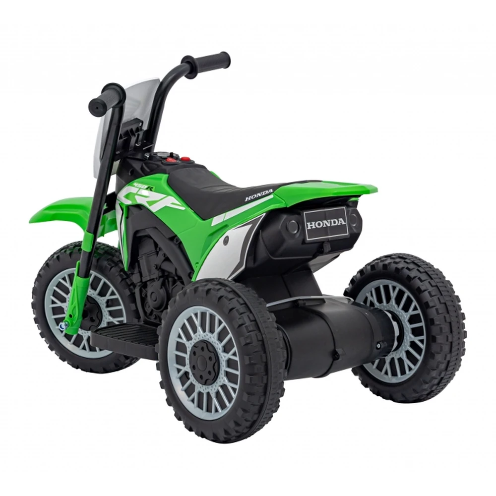 Motocicleta electrica HONDA CRF 450R, roti din plastic, 70x41x50 cm, putere 30W - Verde [5]