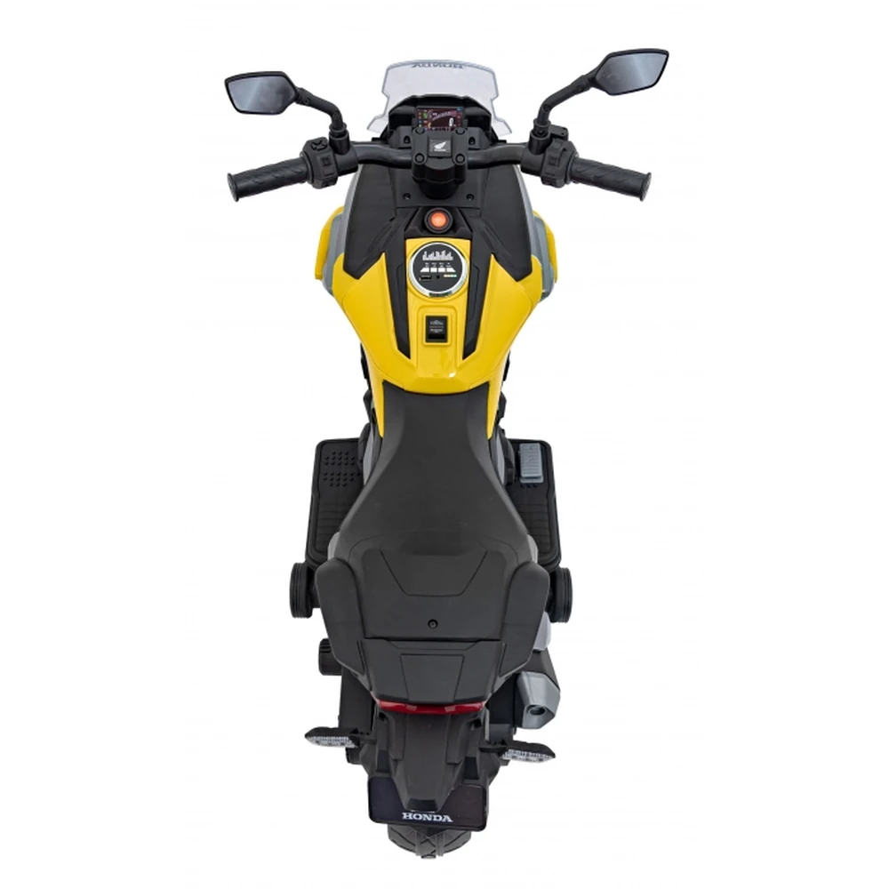 Motocicleta electrica HONDA NC750X, roti si scaun din plastic, 103x41x74 cm, putere 70W - Galben [11]