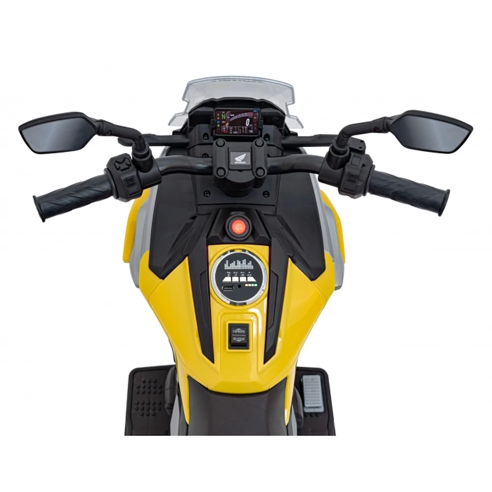 Motocicleta electrica HONDA NC750X, roti si scaun din plastic, 103x41x74 cm, putere 70W - Galben [8]
