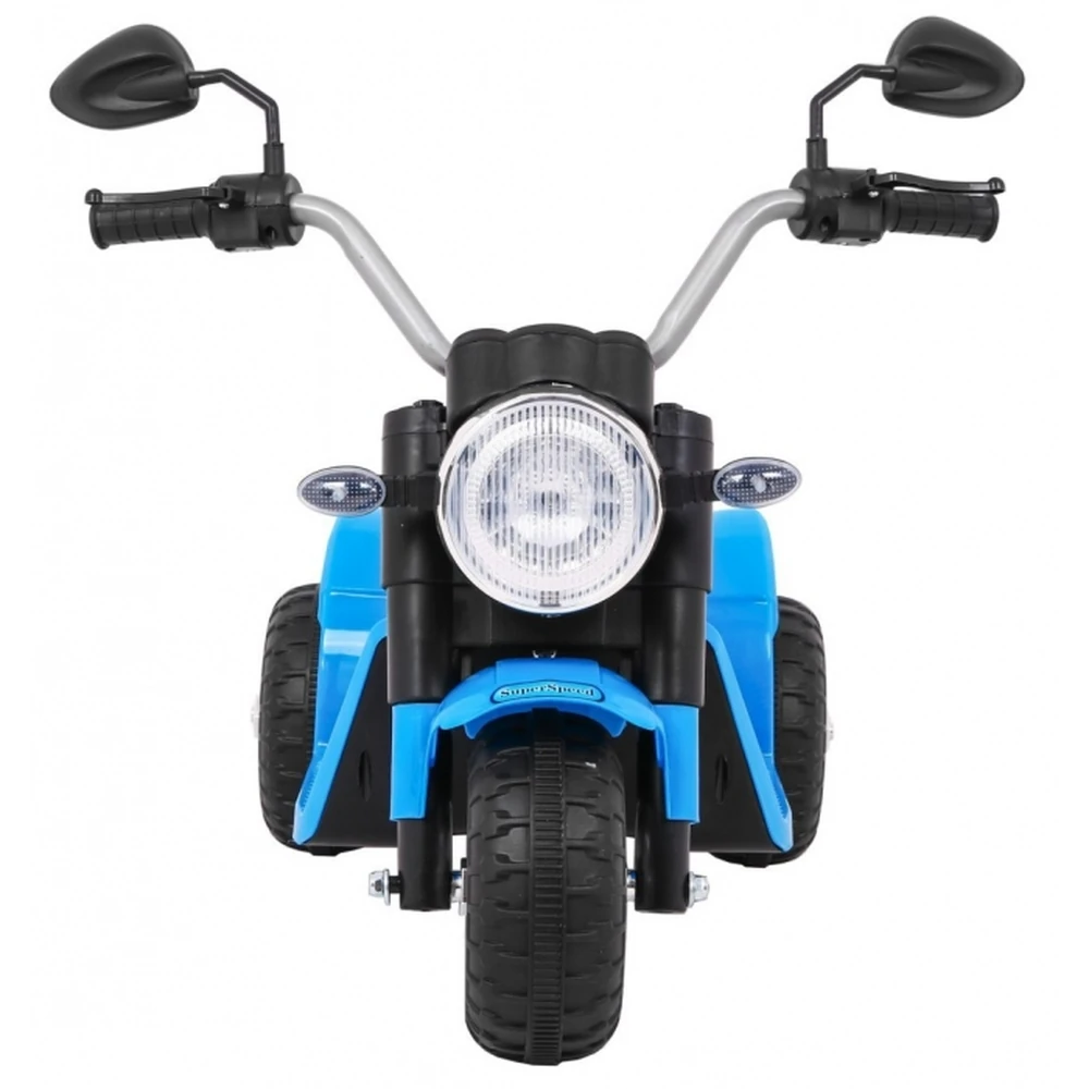 Motocicleta electrica MiniBike, roti din plastic, scaun tapitat, 71x53x57 cm, putere 6V - Albastru [3]