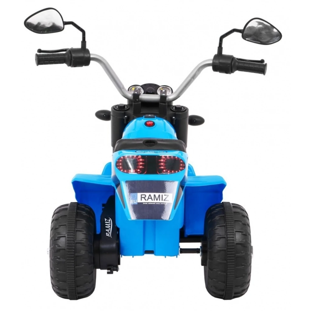 Motocicleta electrica MiniBike, roti din plastic, scaun tapitat, 71x53x57 cm, putere 6V - Albastru [6]
