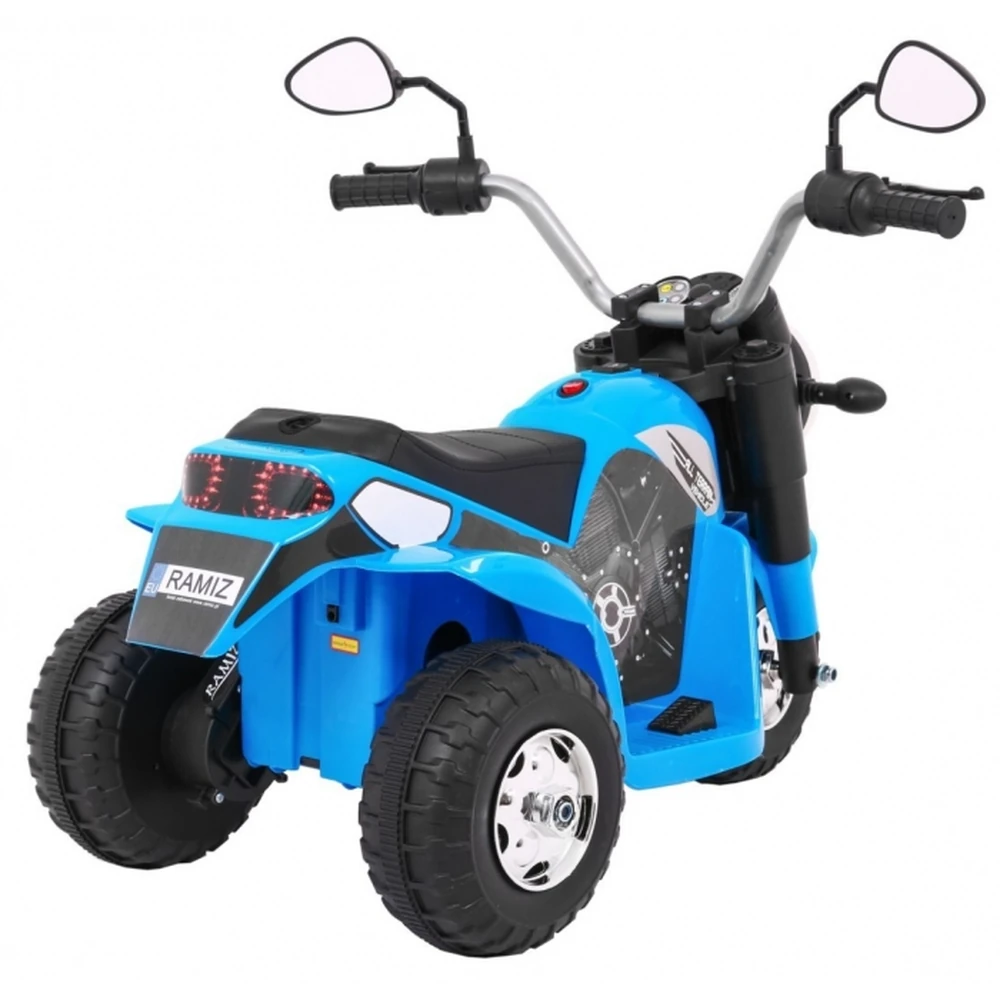Motocicleta electrica MiniBike, roti din plastic, scaun tapitat, 71x53x57 cm, putere 6V - Albastru [8]