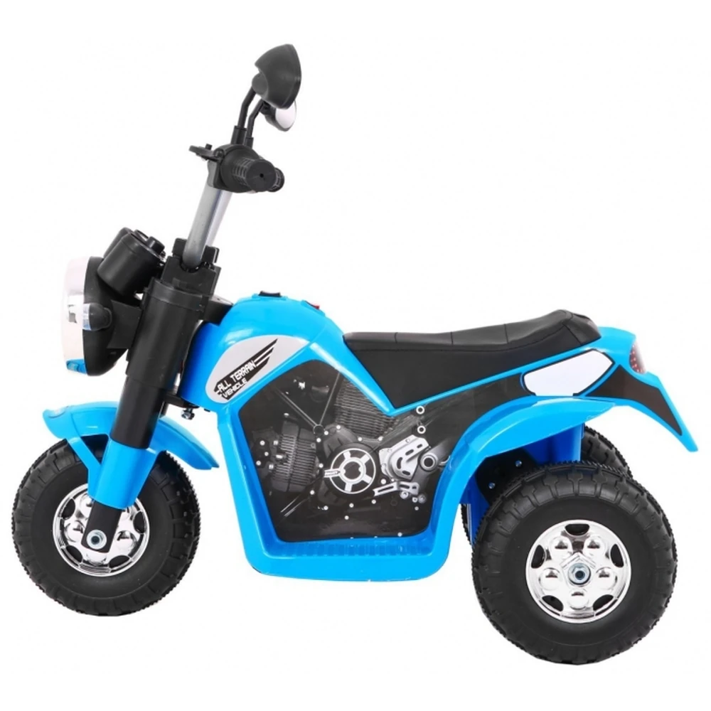 Motocicleta electrica MiniBike, roti din plastic, scaun tapitat, 71x53x57 cm, putere 6V - Albastru [4]