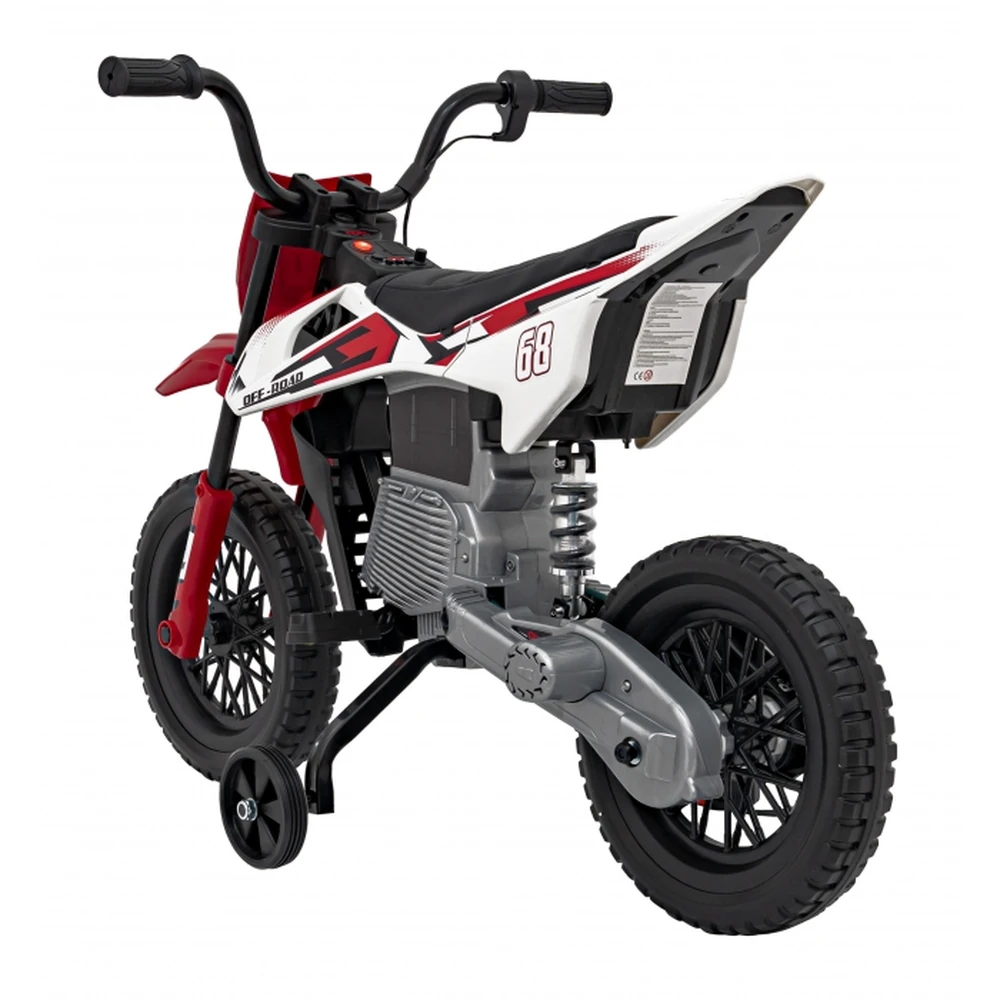 Motocicleta electrica PANTONE 361C, roti EVA + 2 roti ajutatoare, scaun tapitat, 108x59x72 cm, putere 60W - Rosu [2]