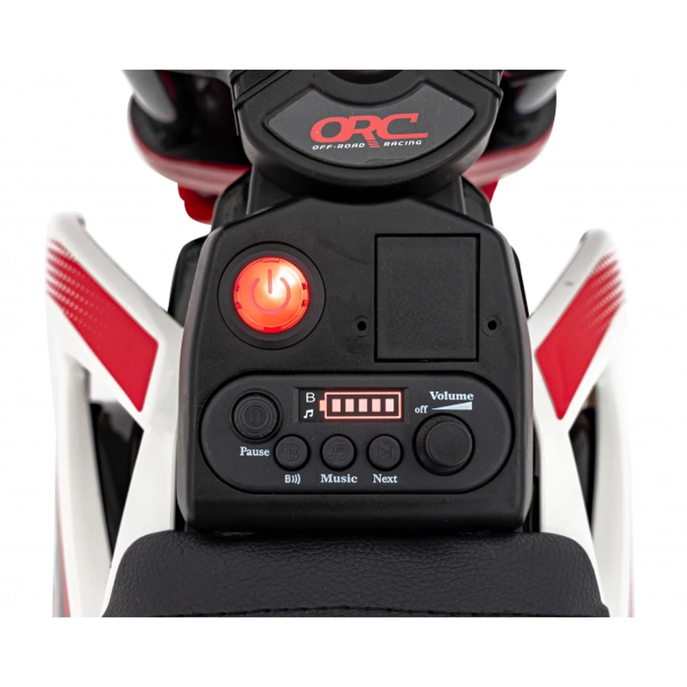 Motocicleta electrica PANTONE 361C, roti EVA + 2 roti ajutatoare, scaun tapitat, 108x59x72 cm, putere 60W - Rosu [13]