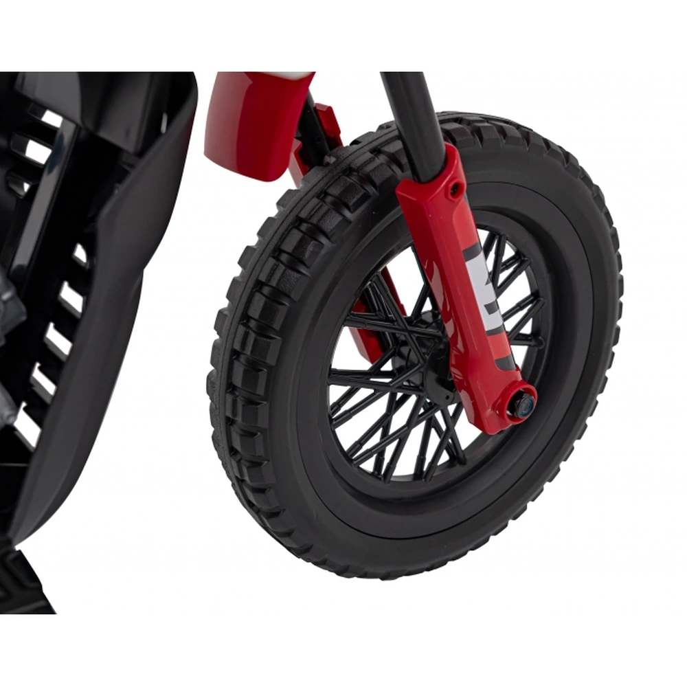 Motocicleta electrica PANTONE 361C, roti EVA + 2 roti ajutatoare, scaun tapitat, 108x59x72 cm, putere 60W - Rosu [17]
