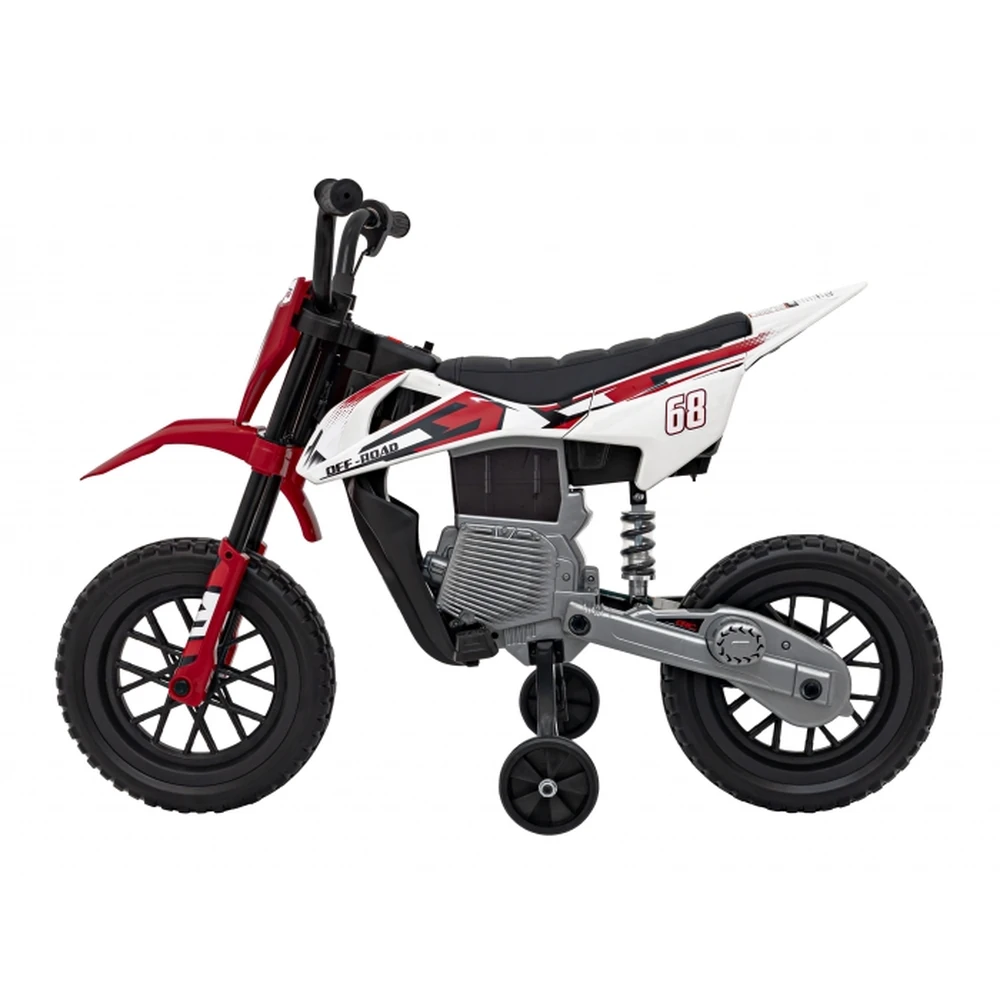 Motocicleta electrica PANTONE 361C, roti EVA + 2 roti ajutatoare, scaun tapitat, 108x59x72 cm, putere 60W - Rosu [4]